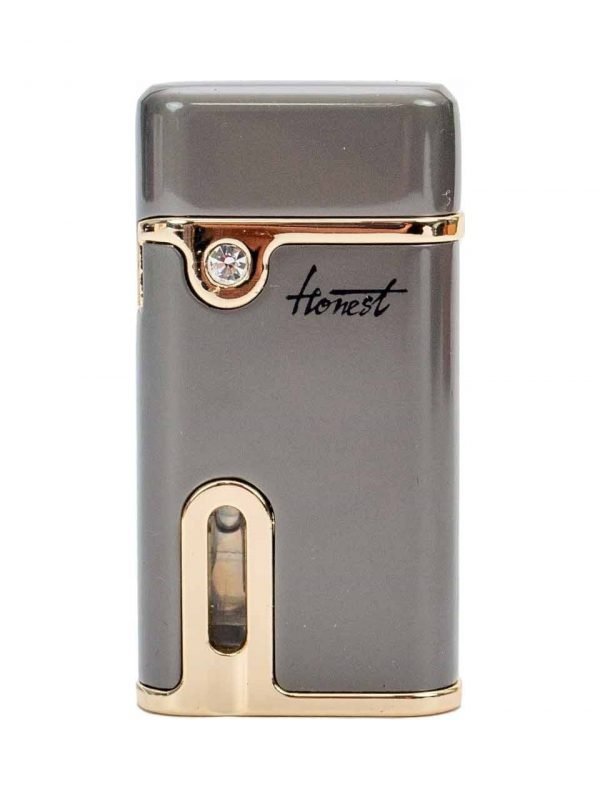 HONEST Antrasit Metal Pürmüz Rezistanslı Çakmak (Pipo/Puro Çakmağı)