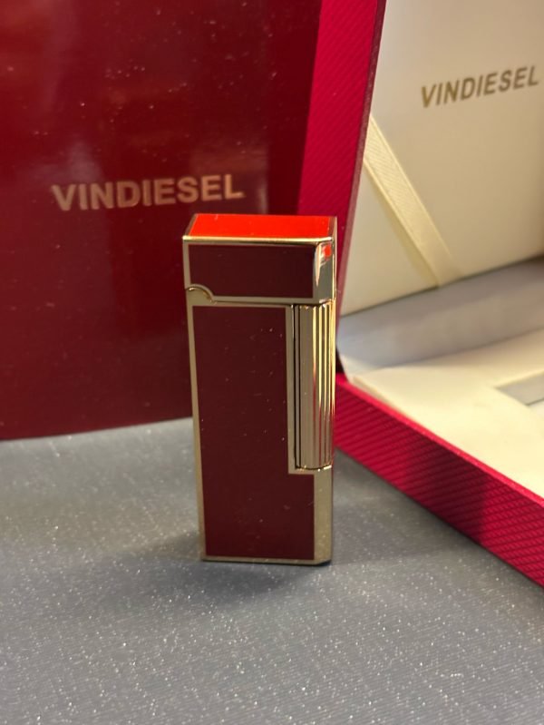 Vin Diesel Slim Yandan Çarklı Benzinli Bordo-Gold Çakmak