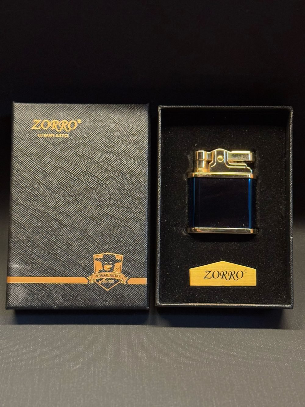 ZORRO (Mavi) Benzinli Premium Çakmak - Görsel 3