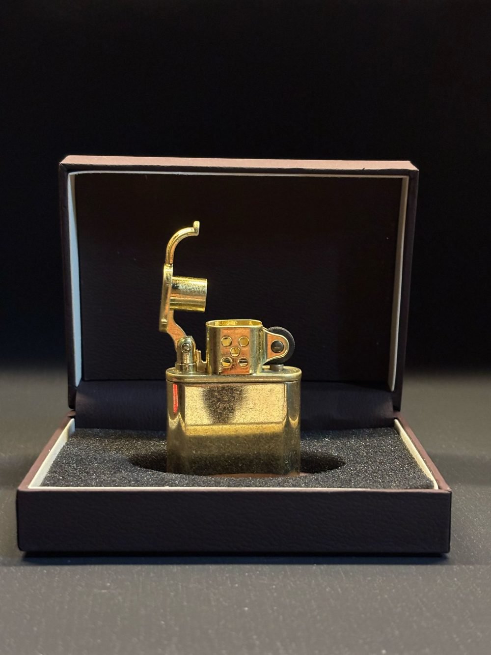 Kuboy Saf Bakır Antik Stil Kaldırma Kolu Benzinli Metal Çakmak (Bronz) - Görsel 2
