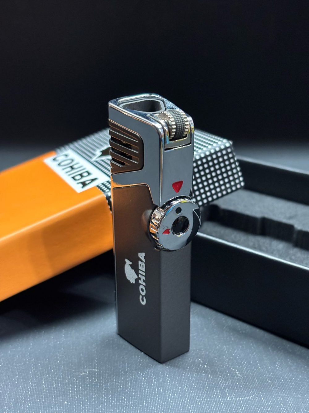 Cohiba Gümüş-Gunmetal Dahili Delicili 3 Torch Pürmüz Puro Çakmağı - Görsel 2