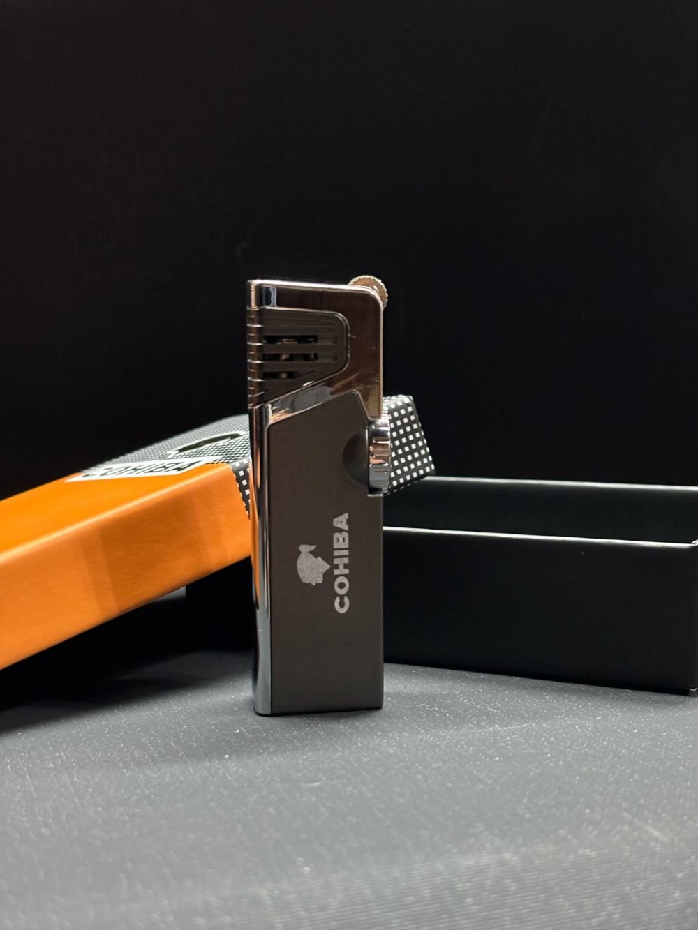 Cohiba Gümüş-Gunmetal Dahili Delicili 3 Torch Pürmüz Puro Çakmağı