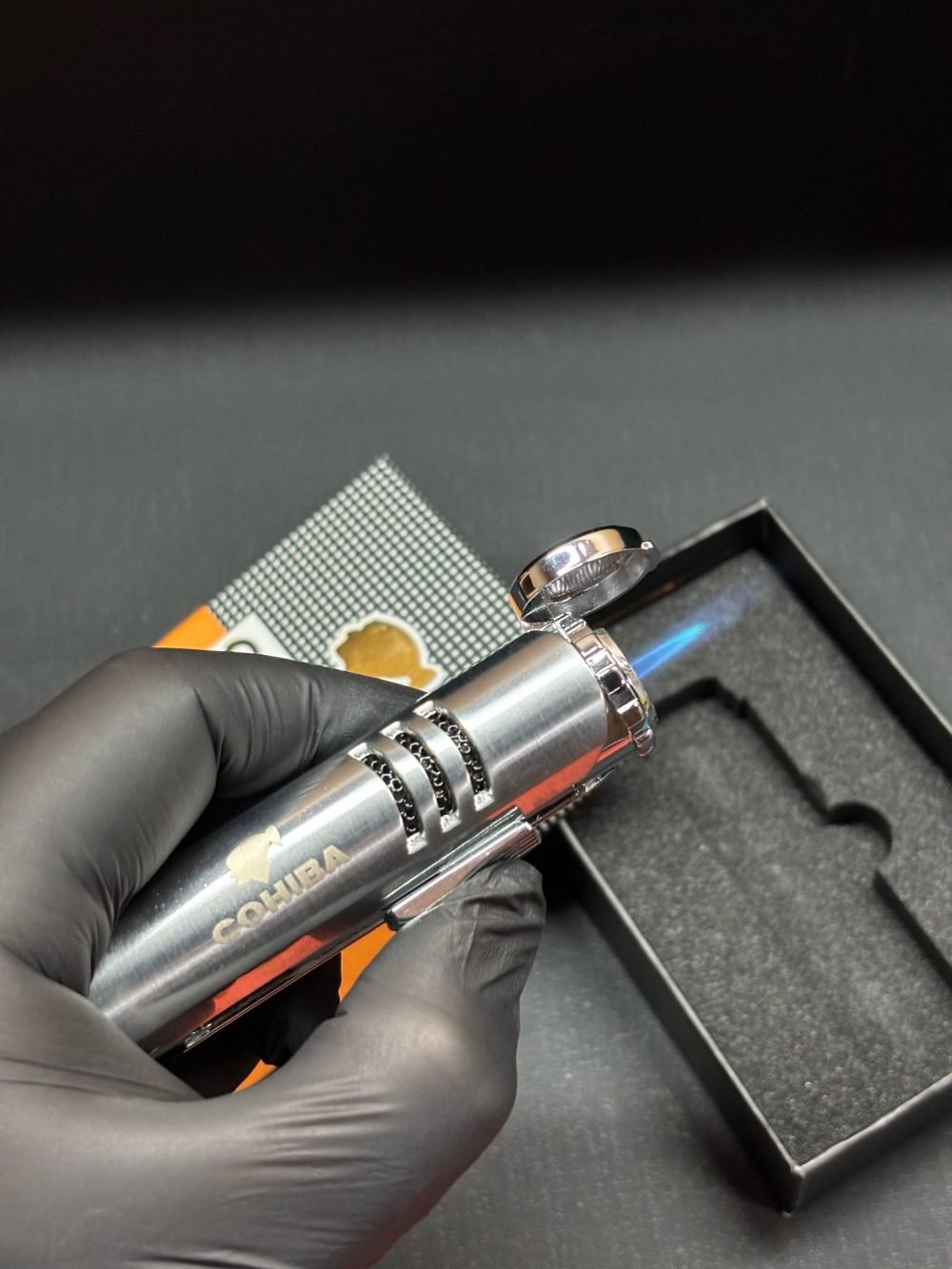 Cohiba Tek Torch Pürmüz Puro Çakmağı Çelik Gövde - Görsel 2