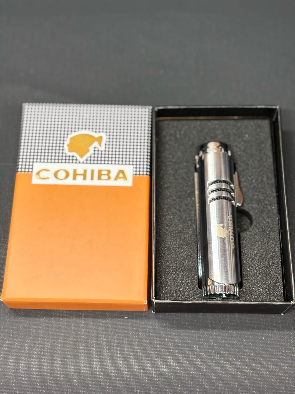 Cohiba Tek Torch Pürmüz Puro Çakmağı Çelik Gövde - Görsel 6