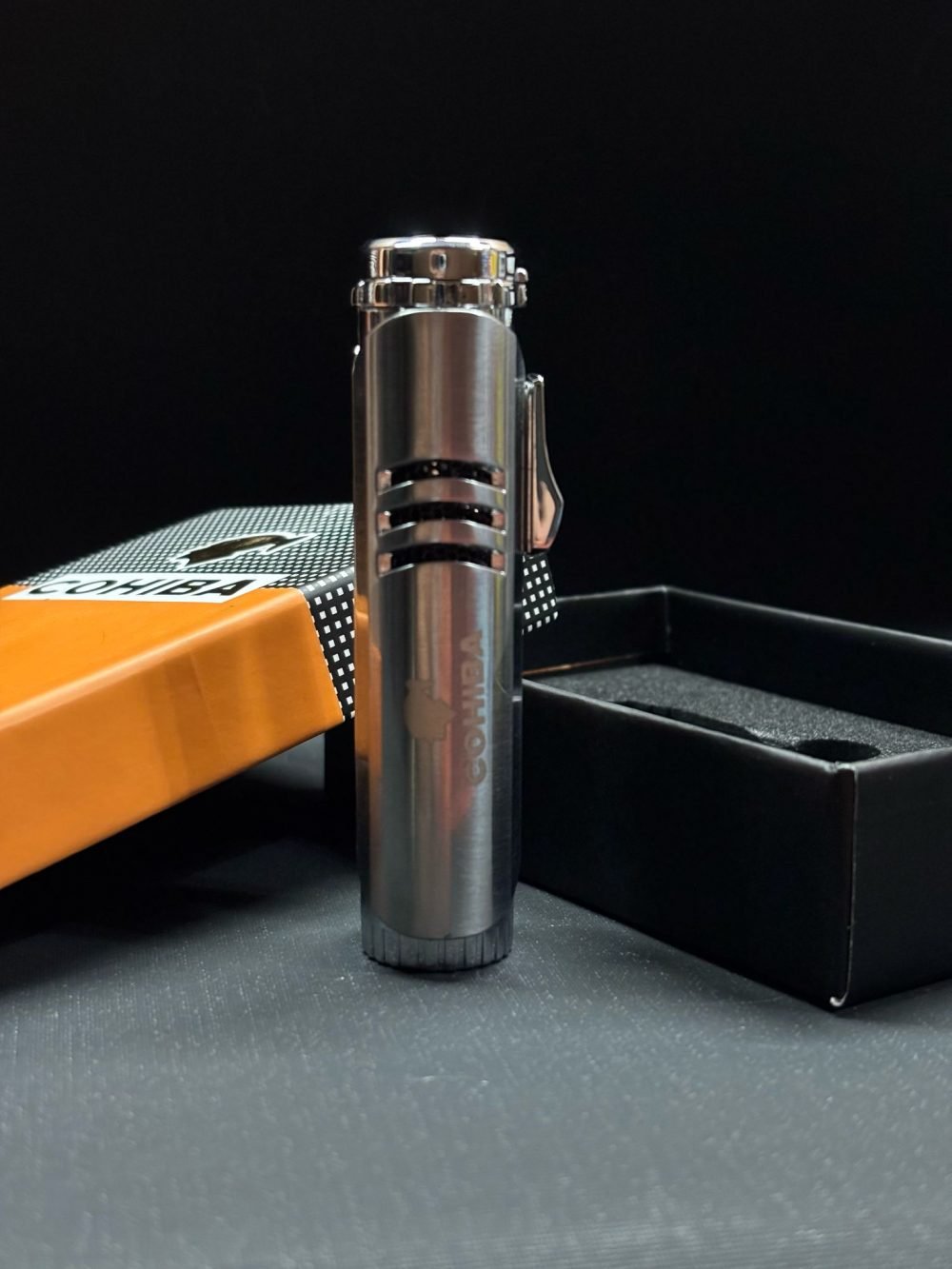 Cohiba Tek Torch Pürmüz Puro Çakmağı Çelik Gövde