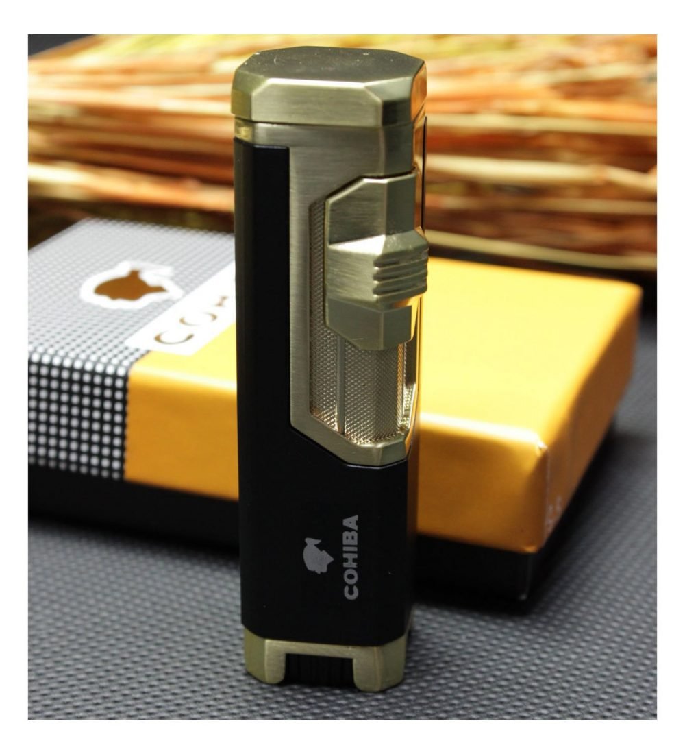 Cohiba 4 Torch Pürmüz Siyah-Gold Puro Çakmağı - Görsel 4